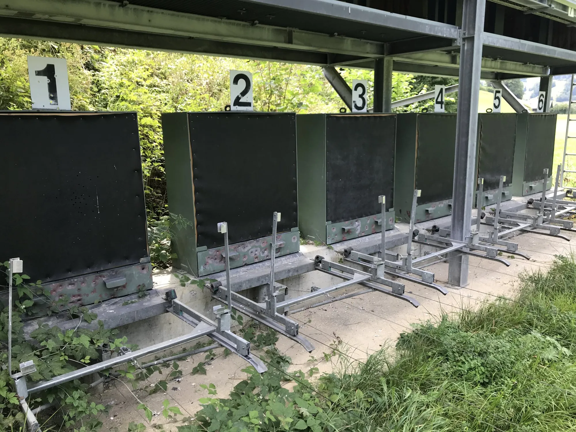 Nummerierte Scheiben der 25-Meter-Anlage
